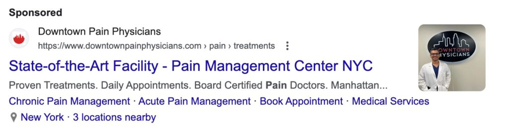 pain management ads - google search example 2